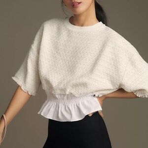 Maeve Tweed Ruffle Twofer Blouse from Anthropologie size small